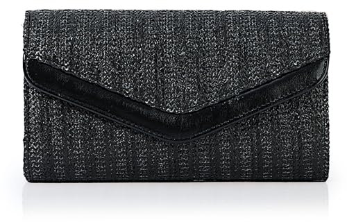 OPLERT Bolsos de Paja para Mujeres Bolsos de Playa Tejidos Bolsos de Sobre Embrague