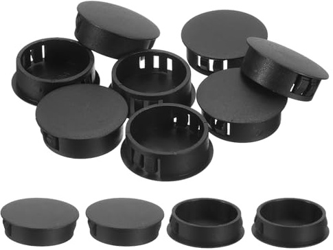 QUARKZMAN 12Pcs Bouchon de Trou en Nylon, 34.5-35mm Diamètre de Trou Bouchon d'étanchéité Rond Souple et Flexible de Verrouillage Bouchons en Caoutchouc pour Bouteille, Tuyaux, Cuisine, Noir