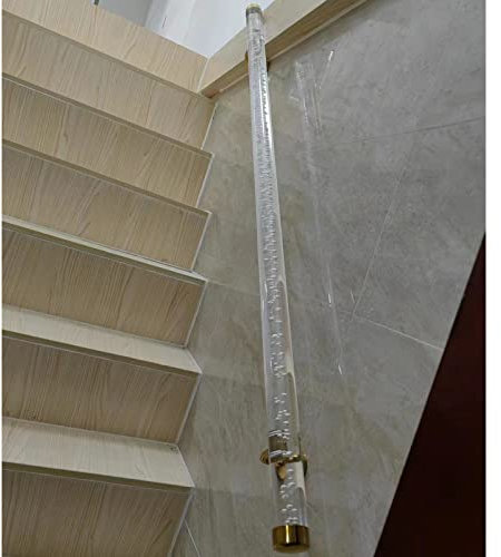Treppenhandlauf aus transparentem Acryl mit goldenen Halterungen – individuelle Länge von 48,9 bis 61,1 cm for drinnen und draußen(140cm(4.5ft))