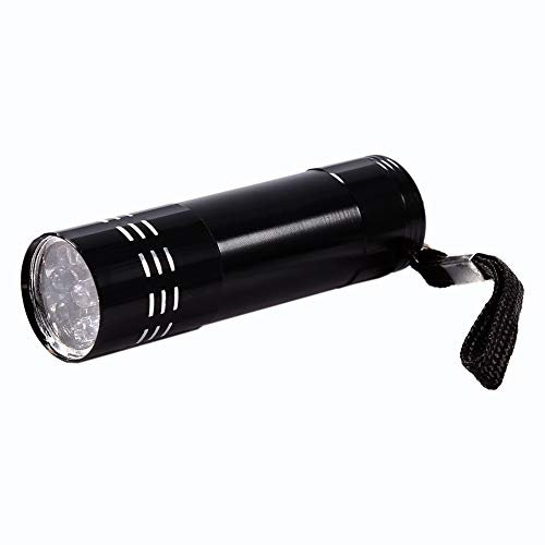 MRSTORY Linterna de aluminio UV 9 LED ultra violeta linterna retroiluminada lámpara de detección de dinero