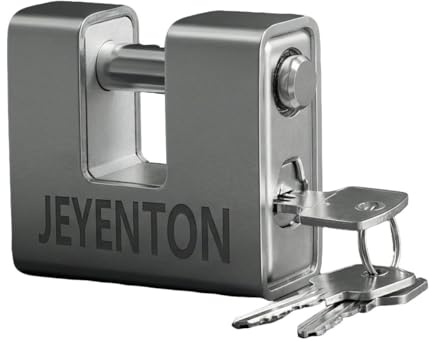 JEYENTON High Security Armoured Heavy Duty Lock for Shipping Container ，[Anti-Drill Cylinder]-Weatherproof Outdoor Storage Shed，Door，Garden，Motorbike，Tool Box，Gate,Fence,Warehouse,Warehouse (74mm)
