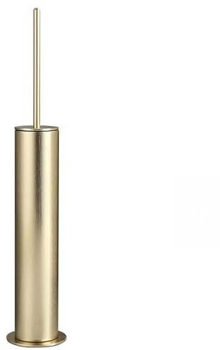 BVL Escobillas de Baño Dorado, Escobilla WC metálica con 2 Cabezales, Escobilla de Baño de Diseño Estilizado para el Cuarto de Baño