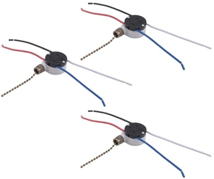 Asyduey 3 StüCk Ze-208S E89885 3-Gang-4-Draht-Zugkettenschalter Deckenventilator Lichtschalter Ersatzteil,A