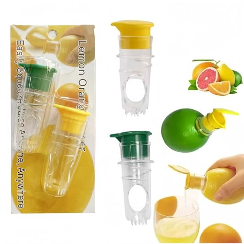 2 Stück Set Limettenpresse Zitronenpresse Klein Set, Manuelle Kleine Saftpresse Handpresse Squeezer, Zitronensaft Ausgießer Entsafter