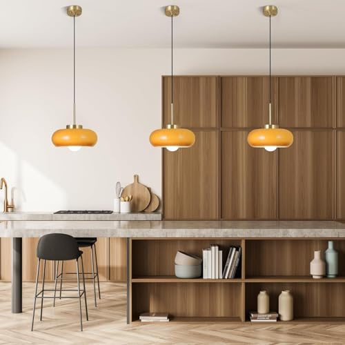 RuiRfh Milchglas Pendellampe Kücheninsel Kuppel Schulhaus Pendelleuchte Weiß und Gold Mid Century Modern Kronleuchter for Esszimmer Schlafzimmer Küche verstellbare Hängelampe
