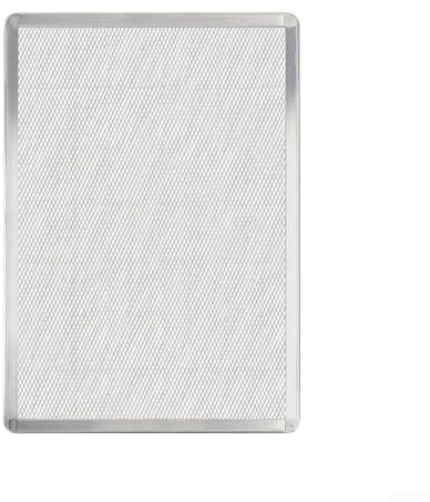 Bandeja para hornear pizza, red rectangular de aluminio para hornear, bandeja de pizza perforada antiadherente, malla cuadrada para pizza (20 x 30 cm)
