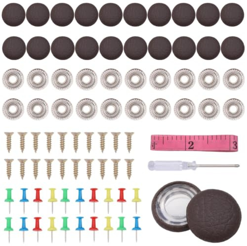 FREEBLOSS 20 Set Druckknöpfe Aus Kaffeefarbenem Leder Für Polsterarbeiten Inklusive Montagewerkzeug Ideal Für Möbel Bett Sofa Autodach Befestigung Des Dachhimmels Des Stoffs Für Wohnmobile 2cm /0.78