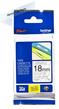 Brother Original P-touch Schriftband TZe-141 18 mm, schwarz auf transparent (kompatibel u.a. mit Brother P-touch 1830/VP, -D400/VP, -D450, -D600/VP, -P700, -2430)