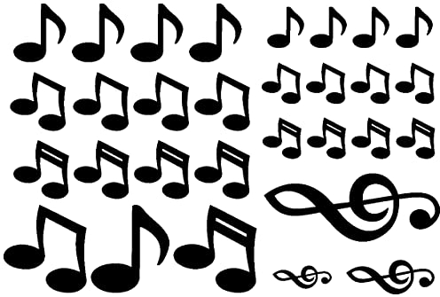 Samunshi® Wandtattoo Musik Creativ-Set 30-teilig 45x31cm schwarz