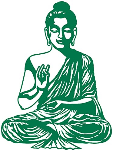 Samunshi® Wandtattoo Buddha Wandsticker 52 x 70cm grün