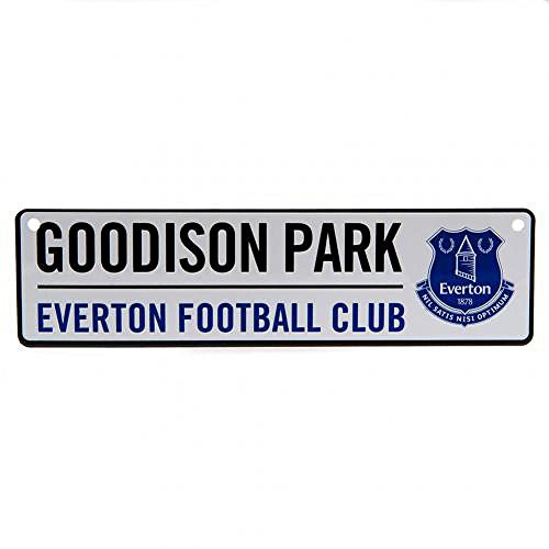 Official Everton FC Metal Window Sign (26 x 7cm)
