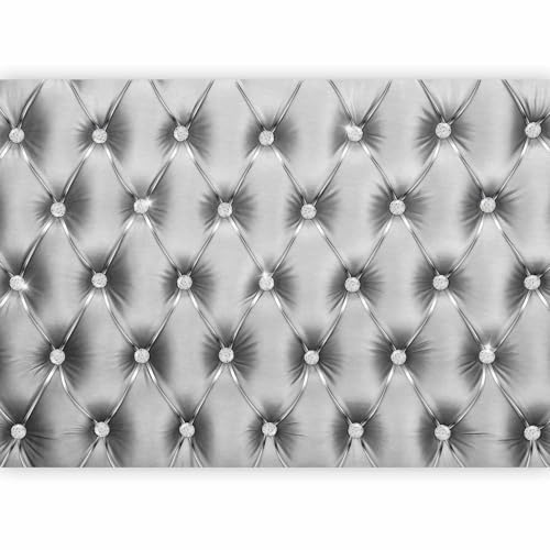 Papier peint murando panoramique artistique 100x70 cm - Revêtement mural décoration salon - Design moderne - Gris - Diamants scintillants cuir de luxe texture argent fond de tissu f-A-0572-a-a