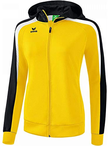 ERIMA Damen Jacke Liga 2.0 Trainingsjacke mit Kapuze, gelb/schwarz/weiß, 36, 1071858