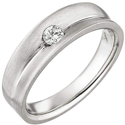 Jobo Damen Ring 950 Platin matt 1 Diamant Brillant 0,13ct. Platinring Größe 56