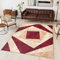 TAPISO Dream Teppich Modern Wohnzimmer Kurzflor Rot Beige Creme Vierecke Geometrisch Meliert Schlafzimmer Esszimmer ÖKOTEX 300 x 400 cm