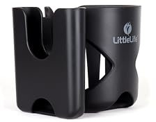 LittleLife Buggy And Pushchair Universal Cup & Phone Holder Adjustable Bottle Organiser for Stroller, Drink and Coffee Cup Holder with Phone Holder