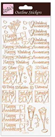 Anita's ANT 810293 Scrapbooking Aufkleber, Rose Gold Auf Weiß, Einheitsgröße