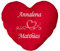 Direkt-Stick.de Herzkissen mit Namen Bestickt. Personalisiertes Kissen - Romantisches Geschenk Valentinstag, Dekokissen rot Herzform