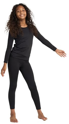 LAPASA Mädchen Innenfleece Thermounterwäsche Set, Thermo Unterhemd + Leggings Skiunterwäsche Funktionsunterwäsche Sets für Kinder 4-13 Jahre G03
