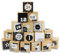 Papierdrachen DIY Adventskalender zum Befüllen - 24 Kisten zum Basteln - Motiv Schwarz-weiß - 24 naturbraune Schachteln aus 400g/m²-Karton zum Aufstellen und Dekorieren - 24 Boxen - Weihnachten
