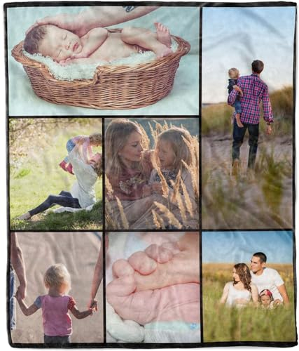 Personalisierte benutzerdefinierte Decke mit Fotos Überwurf Fleece benutzerdefinierte Fotodrucke Fotodecke Geschenk für meine Tochter Sohn von Mama Papa personalisierte Bild