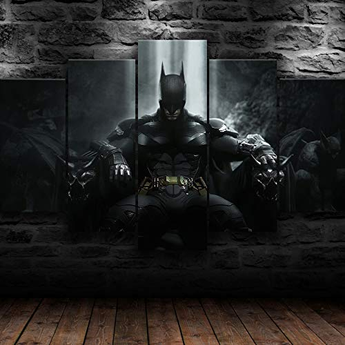 Gtart 3D Bilder Wohnzimmer Wandbilder Modern Wandbild Leinwand Bilder 5 Teilig Batman Thron The Dark Knight Comics Wanddekoration Design Wandkunst 5 Stücke Leinwand Kunstdruck