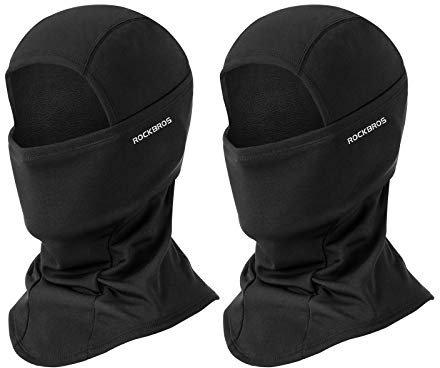ROCKBROS Sturmhaube Herbst/Winter Thermo Balaclava für Outdoorsports Radfahren Skifahren Snowboard Reflektierend Winddicht Anti-Staub Atmungsaktiv für Damen Herren Schwarz 2 PCS