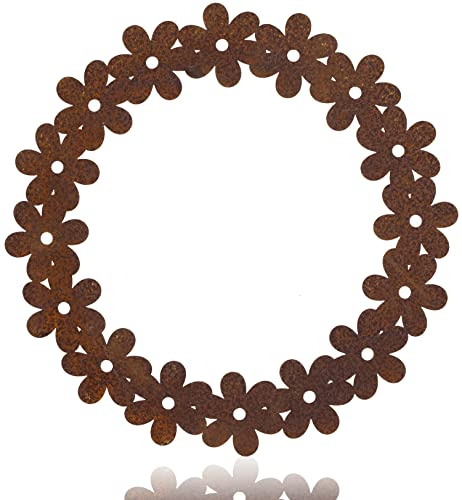 Metall Blütenkranz Edelrost Fensterdeko hängend Dekokranz Frühlingsdeko D=30 cm