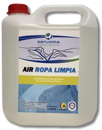 SANJOMA Ambientadores De Hogar Y Oficina | Neutralizador De Olores Duradero Con Aromas Naturales | Ambientador Profesional Para Uso Industrial Y Doméstico |Garrafa de 5L, Aroma Ropa Limpia