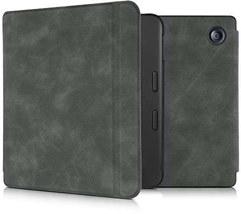kwmobile Hülle kompatibel mit Tolino Vision 6 - Kunstleder eReader Schutzhülle Cover Case - Dunkelgrau