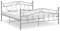 vidaXL Bett mit Lattenrost Metallbett Bettgestell Doppelbett Schlafzimmerbett Ehebett Bettrahmen Schlafzimmermöbel Grau Metall 160x200cm