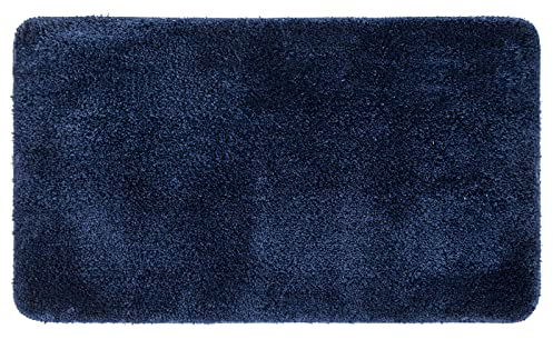 MIULEE Teppich Badematte Badezimmerteppich rutschfest Waschbar Badteppich Bettvorleger Badvorleger Saugfähige Duschvorleger Fussmatte für Wohnzimmer Schlafzimmer Badezimmer 70x120 cm Dunkelblau