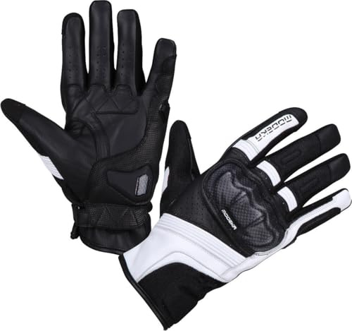 Modeka Miako Air Motorrad Handschuhe, schwarz/weiß, 9