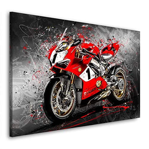 Kunstgestalten24 Leinwandbild Ducati Panigale Anniversario 916 Wandbild Kunstdruck Wohnraum Deko XXL