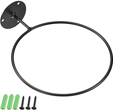 PATIKIL 7.25 Inch Flower Pot Holder, Ring Wall Mounted Plant Stand Rack for Home Indoor Outdoor, Black