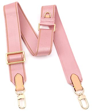 BAIXUEJI Multi Pochette Zubehör Ersatz Crossbody Gurt Verstellbarer Breiter Canvas Gurt für LV Geldbörse Schultertaschen, Schultergurte aus Segeltuch (rosa)