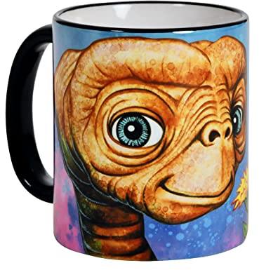 Elbenwald E.T. - Der Außerirdische Tasse mit Flowers Motiv Rundumdruck Keramik 320 ml