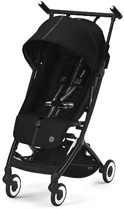 CYBEX Gold Kinderwagen Libelle mit One-Pull Harness, Von ca. 6 Monaten bis ca. 4 Jahre (max. 22 kg), Ultraleicht (nur 6 kg), Moon Black (Schwarz)