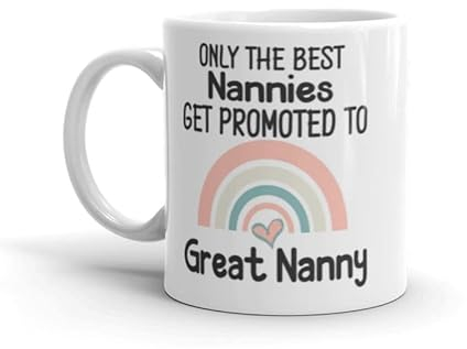 Only The Best Nannies Get Promoted to Great - Big Coffee Tea Mug - You're Going to Be A Great Nanny - Pregnancy Announcement Gift Idea - UK (11oz)