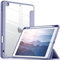 Vobafe Transparentes Hülle für iPad 9 8 7 Generation 10,2 Zoll (2021/2020/2019 Modell) mit Stifthalter, Stoßfeste Schutzhülle mit Klare Rückseitenschale, Blau grau
