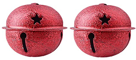 Wambere 30 Stück 4cm Glöckchen zum Basteln,Glöckchen,Weihnachtsglöckchen,Rostschutz Glöckchen, Metallglöckchen Optimal für Handwerk, Schmuck, Festival Dekoration,Haustier Glocken,Rot A