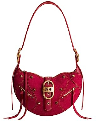 JW PEI Damen Tessa Umhängetasche - Wildleder Tiefes Magenta