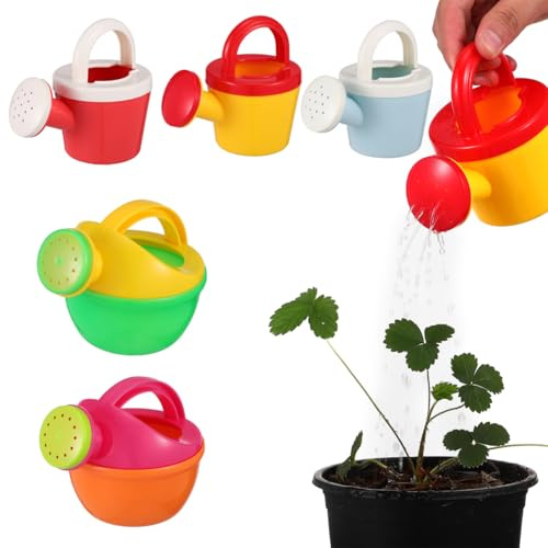 Gadpiparty 5 Pack GießKanne Kinder, für Garten PflanzenbewäSserung Strandspielzeug rür Kinder 4-6 Jahre Ergonomisch Leicht und Kompakt