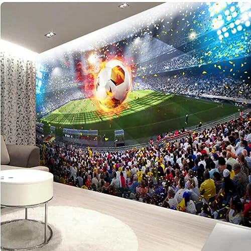Papier Peint 3D Champ De Football Mural Salon Café Toile De Fond Mur Décor À La Maison Papier Peint Créatif Pour Les Murs 3 D Peintures Murales,3D,200x140cm