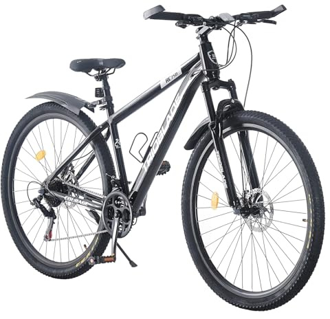 BSTSEL 29 Inch Mountain Bike 17.5 Inch Aluminum Frame With Lockout Suspension Fork Mountain Bicycle 21 Speeds with Dual Disc-Brake Suitable