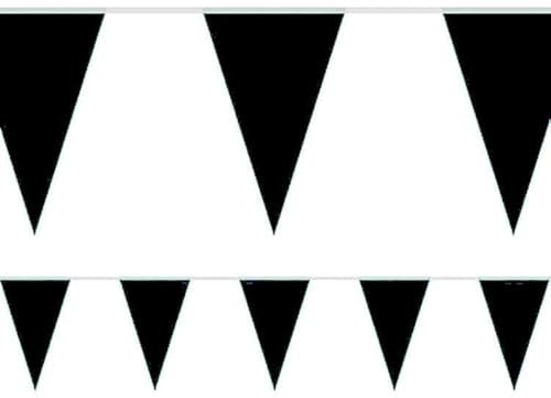 32ft Black Bunting Funeral Mourning Banner Indoor Outdoor Decoration Hanging Garland Buntings Triangle Pennants 10m Length