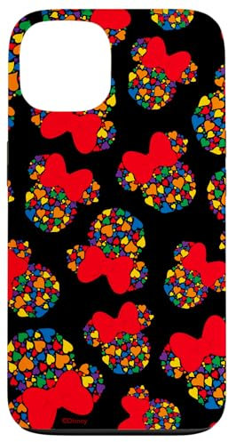 iPhone 13 Disney Minnie Mouse Icon Rainbow Hearts Black Case