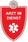 Indigos UG - Schild Arzt im Dienst - 9x12 cm - Saugnapfschild - Aluverbund - Emblem - Innenbefestigung für Ihr Auto - UV-Beständig - Einsatzschild - Hinweisschild - Warnschild