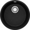 PRIMAGRAN Evier cuisine Granit Rond Noir Métallisé 46x46cm, Evier 1 bac + Kit de Vidage, Lavabo Cuisine au meuble 50cm - La Valette Slim