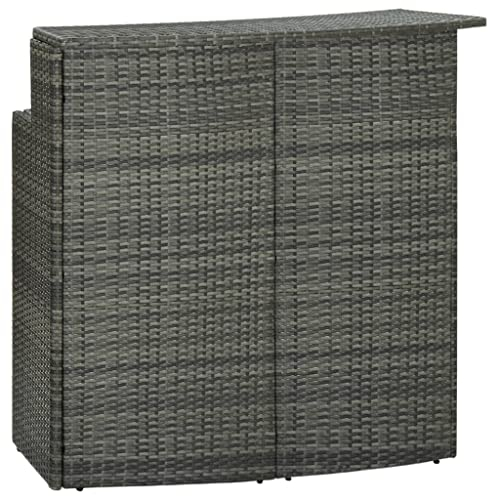 SDWEHO7 Gartentisch PE Rattan Garten Stehtisch Outdoor Bistrotisch Biertisch Bartisch für Hinterhof, Grau 120x55x110 cm